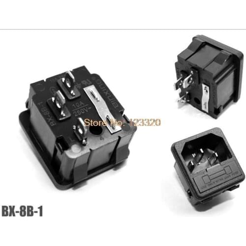 10pcs/lot AC Power Socket Industrial Socket AC Adapter With 5x20MM Fuse Holder