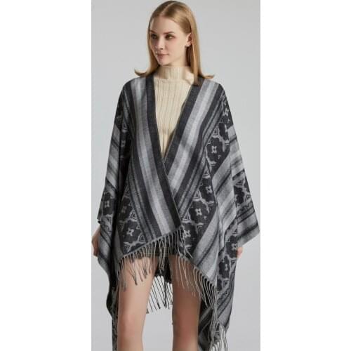 2020 Autumn Winter Plus Size Warm Print Ponchos And Capes For Women Oversized Shawls Wraps Cashmere Pashmina Femme Bufanda