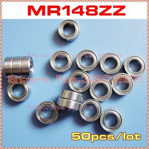 50pcs Radial Shaft Ball Bearing MR148ZZ 8*14*4 8x14x4Mm Metal Shield MR148Z