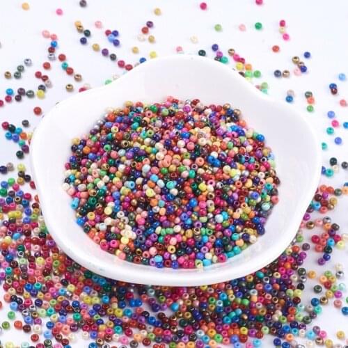 5000pcs 2mm 13/0 Austria Crystal Round Hole Rondelle Solid Color Czech Glass Spacer Seed DIY Beads For Kids Jewelry Making