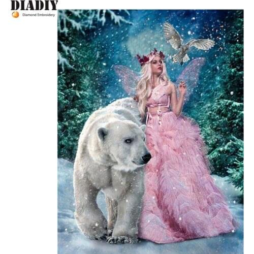 5D diy Diamond Embroidery 3d diamond painting Cross Stitch kits stickers round drill mosaic pattern Elves bear picture kids gift