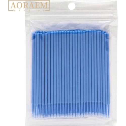 AORAEM Microbrushes For Eyelash Extension 100pcs Disposable Cleaning Cotton Swab Applicator Lip Eyebrow Eyelashes Cleaner Tools
