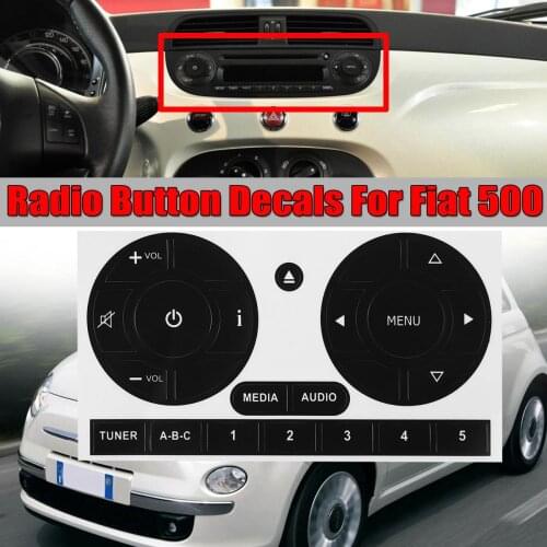 Car Media Audio Radio Stereo Button Repair Stickers Decals Repair Sticker For Fiat 500 Car Stickers Fix Ugly Button Repair Stick