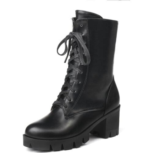Big Size9 10 11-15 boots women shoes martin boots for women ladies boots shoes woman winter Cross strap side zipper