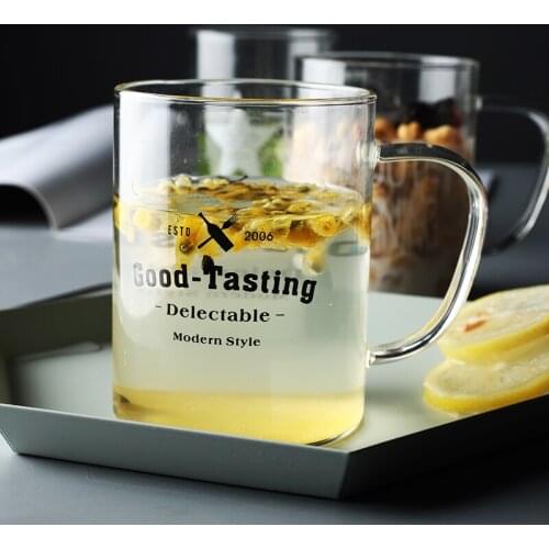450ML Large Heat-resistant Borosilicate glass Mug Cup Beer Coffee Tea Milk Breakfast Mug Creative Gifts Transparent Drink