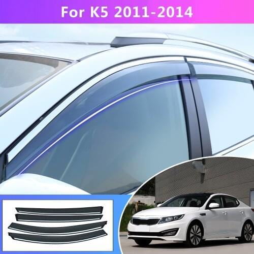 For Kia K5/Optima 2011 2012 2013 2014 ABS Car Smoke Window Sun Rain exterior visor Deflector Guard Car Styling Accessories 4PC