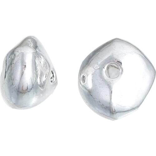 DoreenBeads Zinc Based Alloy silver color Spacer Beads Irregular DIY Findings 9mm x 9mm( 3/8"), Hole: Approx 1.6mm, 30 PCs