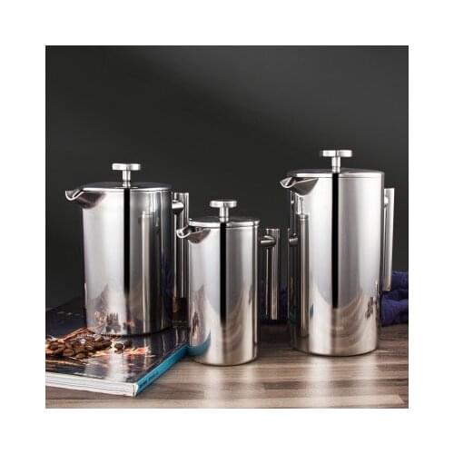 Hot Selling Stainless Steel Teapot Coffee Espresso Maker Pot 350ML 800M1000ML Tea Percolator Filter French Press Plunger