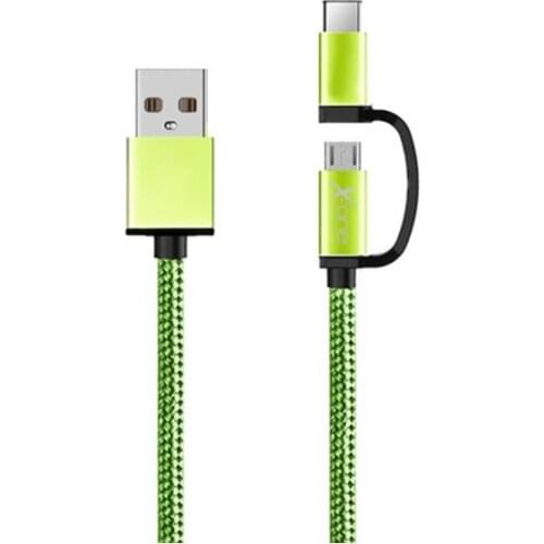 USB Cable to Micro USB and USB C Ref. 101134 Green