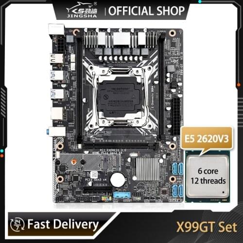 X99 GT Motherboard Set With Xeon E5 2620V3 LGA2011-3 Processor USB3.0 NVME M.2 SSD Mainboard Support WIFI DDR4 ECC REG RAM