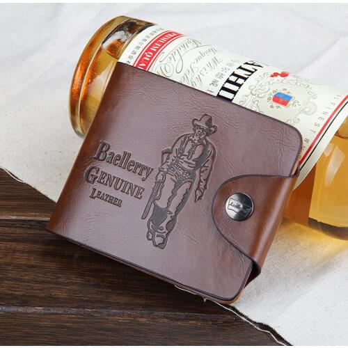 Leather Vintage Men Wallets Male Money Bag Hasp Hollow Out Small Wallet Men Clutch Purse Card Holder Coin Pocket