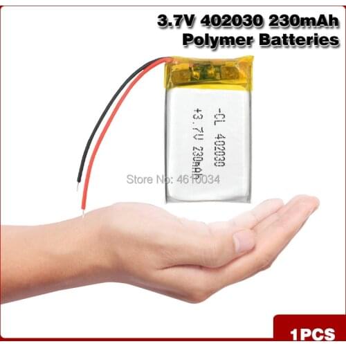 High capacity 402030 3.7v 230mAh li-ion Lipo cells Lithium Li-Po Polymer Rechargeable Battery For Bluetooth GPS MP3 MP4 Recorder