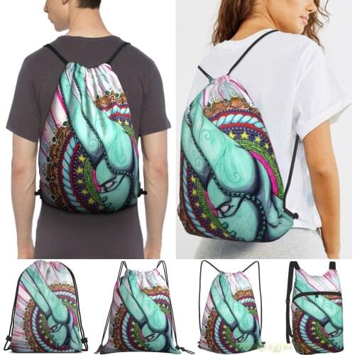 Jojos President Stand Steel Ball Runing Men Outdoor Travel Gym Bag Waterproof Drawstring Backpack Women Fitness Sackpack Bag