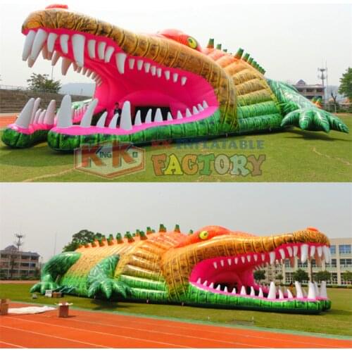 Custom inflatable Tent, giant inflatable crocodile tent,KK factory outdoor huge inflatable tent