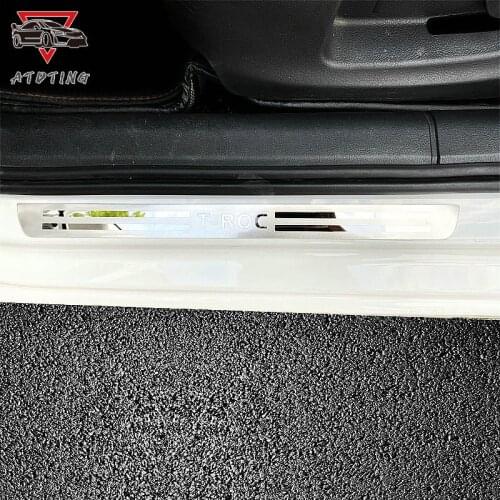 For VW T-ROC 2017 2018 2019 2020 Door Sill Trim Pedal Cover Auto Sticker Car Styling Car Accessories Scuff Plate Guard