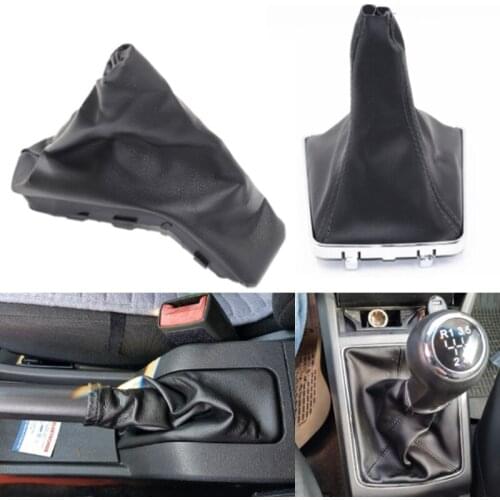 Chrome & Leather & Plastic Car Shift Gear Knob Lever Gaitor Boot Cover For OPEL ASTRA III H 1.6 VAUXHALL 2004 -2010