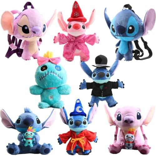 10-30cm Disney Lilo & Stitch Plush Doll Toys Mickey Minnie Donald Duck Stuffed Doll Cute Backpack Plush for Kids Christmas Gift