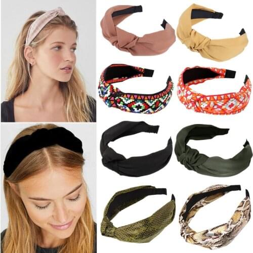 New Top Knot Twist Hairband for Women Girls Hair hoops bands Hair Accessories Fabric Floral Print Headband Elastic Headdress