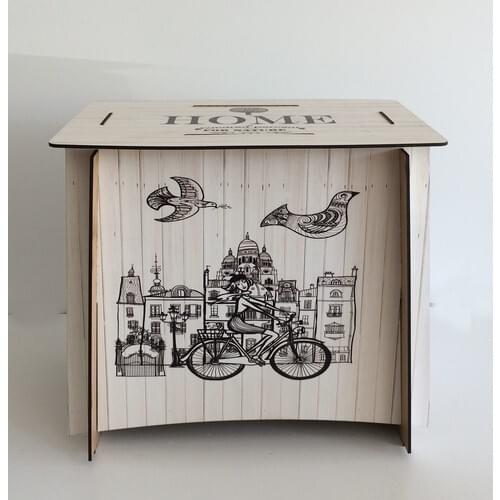 Practical Decor Bicycle Girl White Coffee Table