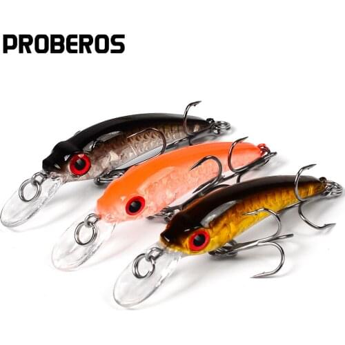 PROBEROS 6PCS Minnow Baits 6cm-3.5g Sinking Fishing Lure Artificial Hard Wobblers Crankbait Trolling Swimbait Fishing Tackle