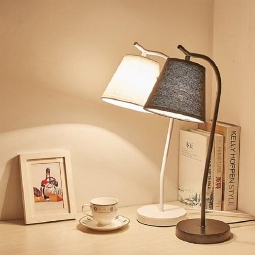 Nordic Simple Table Lamps for Bedroom Beside Lamp LED Desk Lamp Bed Reading Lights for Living Room Night Lights Black White