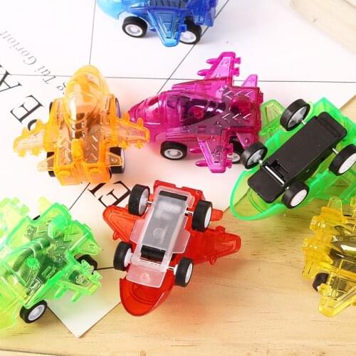 Factory direct baby transparent return force small airplane toy polychromatic random gift small toy return force winding toy