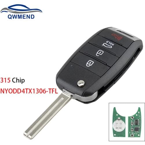 BHKEY NYODD4TX1306-TFL 4 Buttons Car Remote Key for Kia Optima Soul Sportage 2014-2016 Smart Car Key Fob 315mhz
