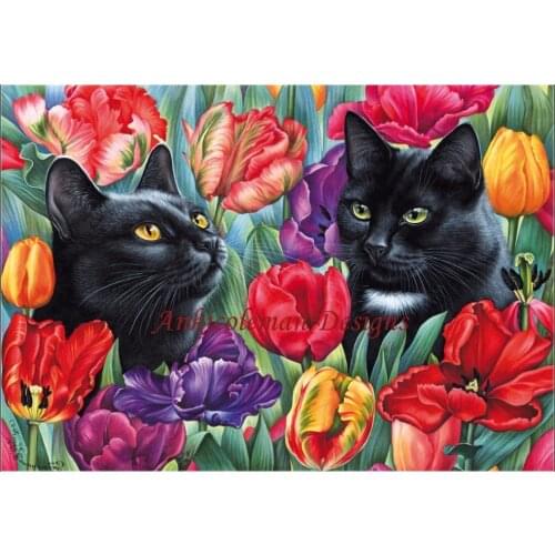 Needlework Craft Home DIY 14CT Counted Cross Stitch Factory Direct hand Embroidery Kit set needle Art - Amongst The Tulips