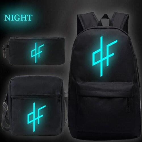 PNL Luminous 3Pcs/Set Backpack Teenage School Bags Laptop For Men Women Backpacks Children Casual Travel Backpacks