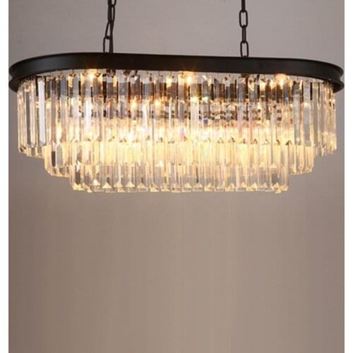 Stadium oval RH American retro vintage hanging chain pendant light lamp LED dinning room crystal glass ceiling pendant lamp LED