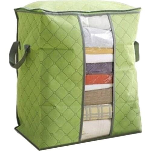 New 1PC Storage Bag For Clothes Blanket Portable Non-woven Folding Clothes Pillow Quilt Blanket Storage Box Organizer Hot Sale