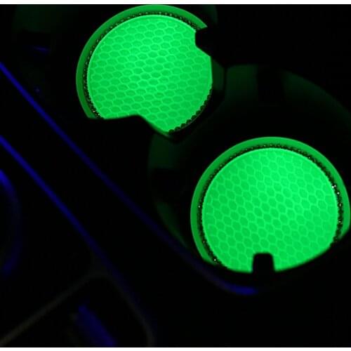 Vehicle Luminous Coasters Car Interior Bling Crystal Rhinestone Cup Holder Universal Accessories 2.75 Inch Silicone Anti Slip