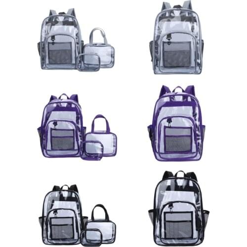Waterproof Clear Backpack Student Bookbag Men Women Travel Transparent Shoulder School Bag Casual Large Capacity Rucksack