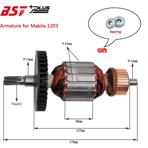 Якорь аналог Makita НМ12-03С отбойный молоток 1/30шт ROTOR/ARMATURE FOR MAKITA 1203 ELECTRIC BRE