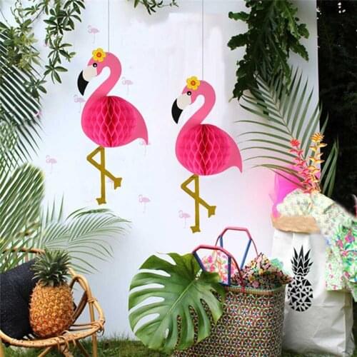 1Pc Flamingo Honeycomb Ball Paper Flowers Ball Wedding Decoration Party Honeycomb Ball Baby Shower Decoration
