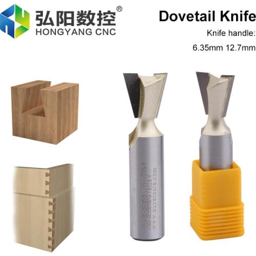 1PCS Dovetail Tenon Bits CNC Tungsten Steel Alloy End Mills Bakelite Trimming Machine Slotting Male And Female Tenon Bits