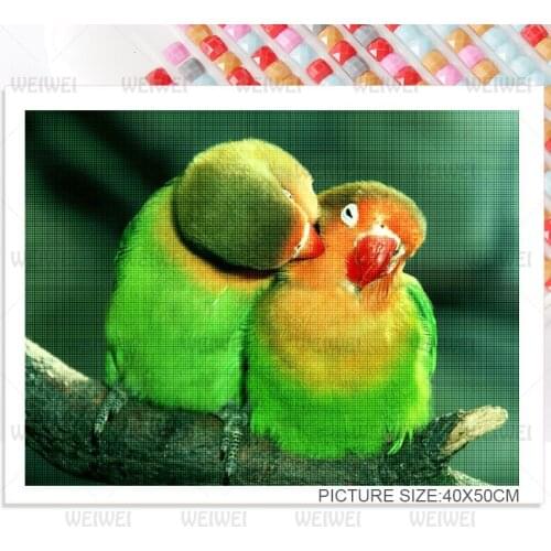 Green Parrot Diamond Painting Home Decoration Wall Picture For Living Room Handmade Paste Drill Embroidery Art DIY Gift Poster