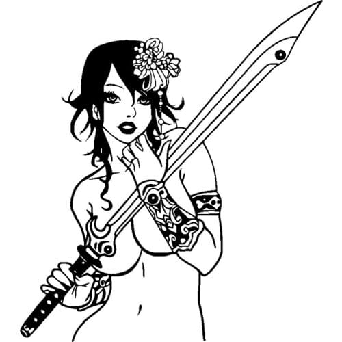 Car stickers sexy beauty warrior auto parts cover scratches waterproof cool personalized Vinyl Decal 18cm * 15.8cm