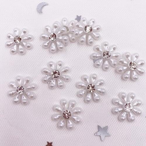 20pcs Shiny Resin Cute Beautiful 15mm Snowflower Flatback Beads Rhinestone Appliques DIY Wedding Scrapbook Craft SB214