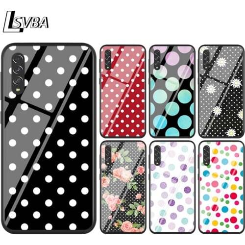 Black Cover Polka Dots for Samsung Galaxy A90 A80 A70 A60 A50 A40 A30S A20E A20S A10 Phone Case
