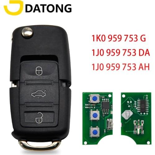 Datong World For VW Volkswagen ID 48 Chip FCC ID 1K0959753AH 433 Mhz Auto Smart Remote Control Flip Key With HU66 Blade