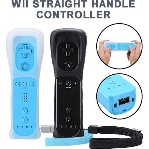For Wii Remote Controle Wireless GamePad Remote Controller Straight Handle Controllers Joystick Joypad with Silicone Cover