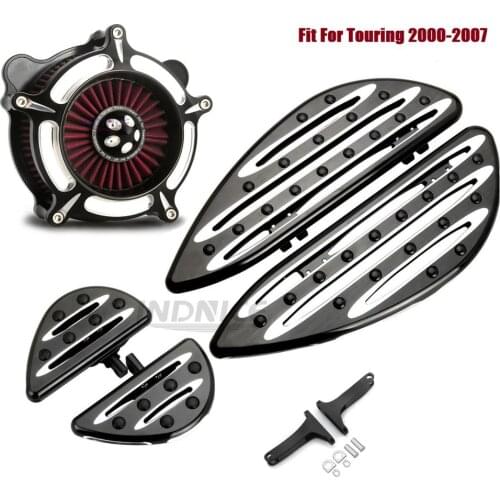 Black Driver Passenger Floorboards Air cleaner Filter Fit For harley Softail Blackline FXS 2011-2013 touring street glide 2001