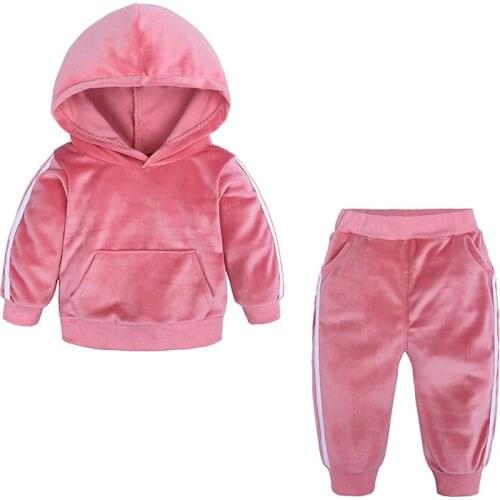Boys Clothing Set Autumn Winter Children Clothing Toddler Girl Clothes Velvet Hoodie+Pants Kids Sport Suits 1 2 3 4 5 6 7 Years