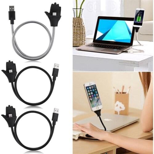 Lazy Bracket Stand UP USB Charging Stand Up Cable Flexible Phone Holder Phone Charger Holder For iPhone Android