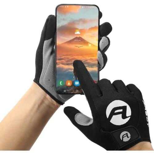Summer Bicycle Full Finger Gloves Absorbing Sweat For Male Touch Screen Gloves Sweat Wicking Riding Outdoor Sports Protector