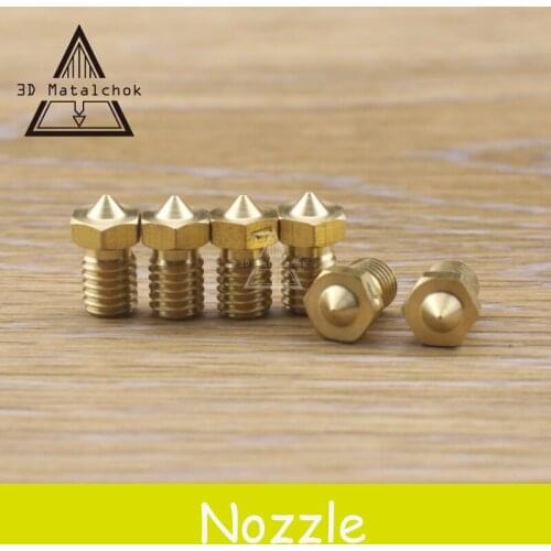 HOT! Brass copper V6&V5 M6 Nozzle 0.2mm/0.3mm/0.4mm/0.5mm/0.6mm/0.8mm/1.0mm 1.75mm/3mm J-Head Extruder hotend,3D Printer PLA/ABS