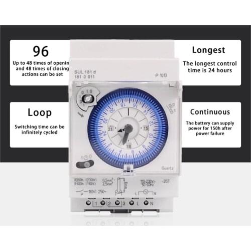 New From Stock SUL181d Track Installation Mechanical Timer 220V 24-hour Industrial Time Control Switch