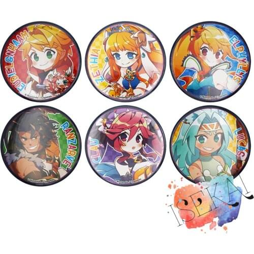 Dragalia Lost Yurugalia Game Badge Euden & Nhaam Zethia Elphyllis Ranzarve Clau Lucas Metal Badge Brooch Pins