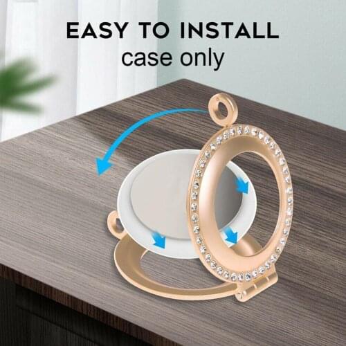 Metal Protective Sleeve For Airtags Diamonds For Apple Keychain Sleeve Anti-lost Locator Tracker Anti-Scratch Protective De W0M0